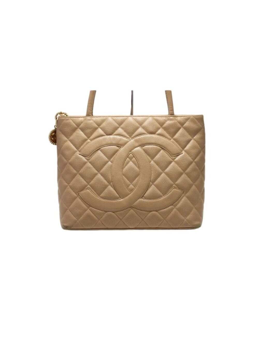 Chanel Caviar Leather Quilted Jumbo CC Logo Reissue Tote